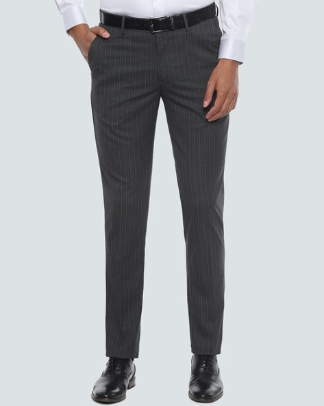Gray pinstripe pants for men in relaxed cut  Baron Boutique