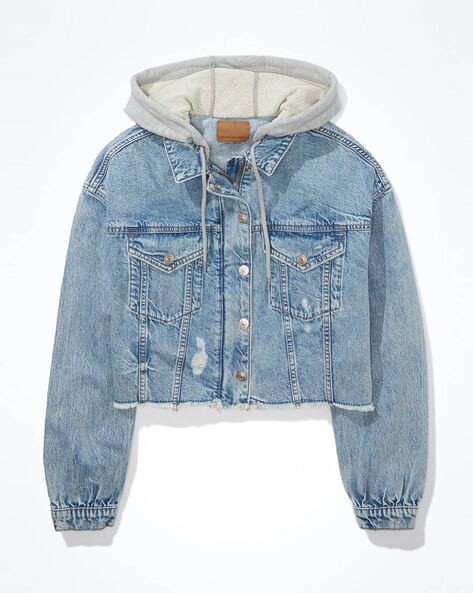 Hoodie denim jacket 2, Women's Fashion, Coats, Jackets and Outerwear on  Carousell