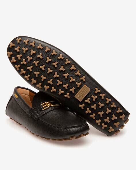 Buy Bally Lezy Leather Driver Shoes | Black Color Women