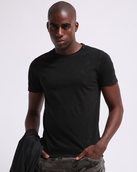 ajio black t shirt