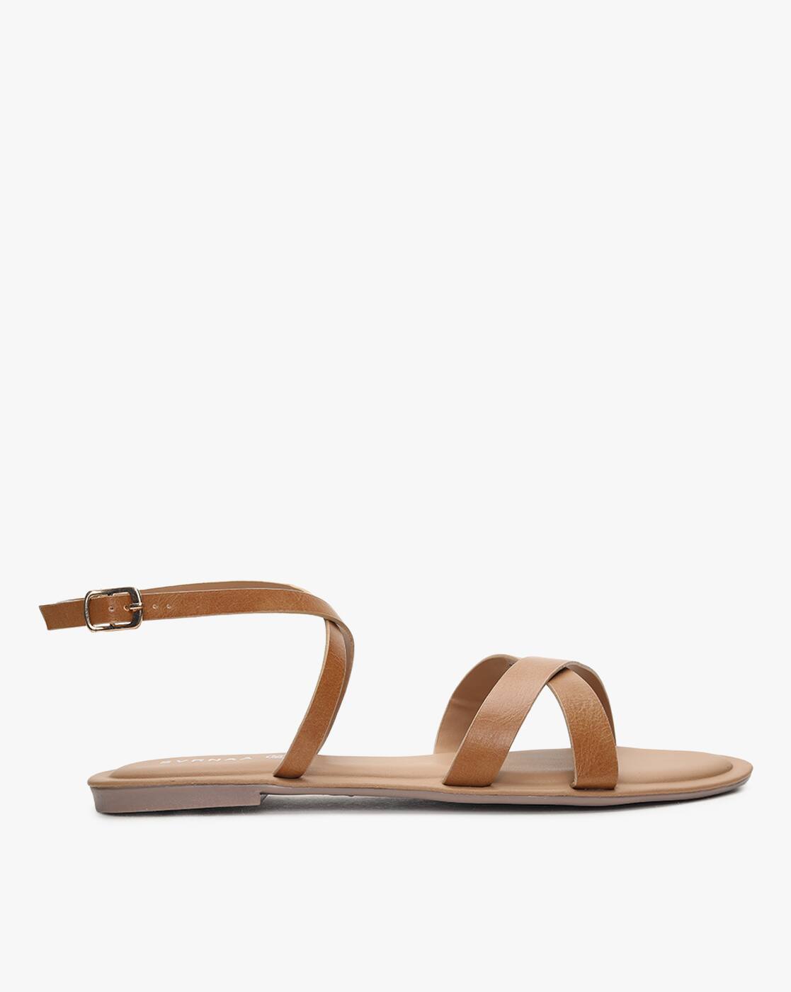 strappy slingback flat sandals