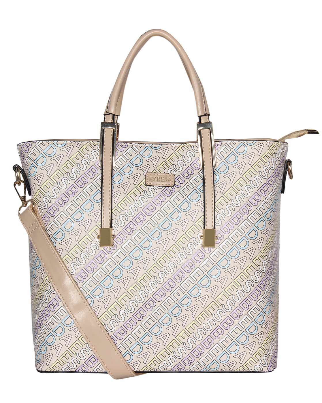 Buy ESBEDA Beige Color Satchel Handbag for Women Online