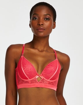 Buy Hunkemoller Pink Nada Under Wired Padded Demi Cup Bra for