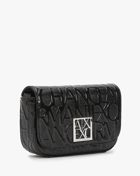 Textured Handbag with Embossed Branding