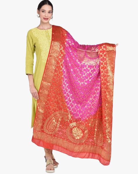 Zari-Woven Silk Dupatta Price in India
