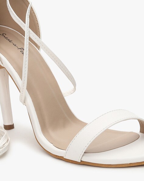 White open toe 2025 heels with strap