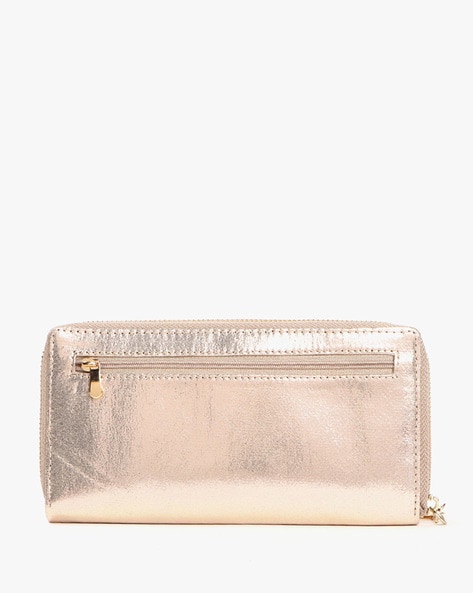 Rose Gold Colour Clutch Bag Pouch, Faux Leather, Zip Up Pouch, Wristlet  Strap | eBay