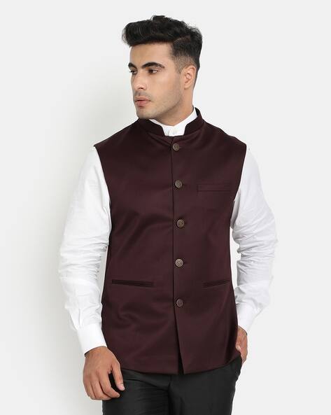 maroon color modi jacket