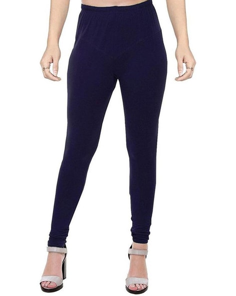 Buy Dollar Missy Women Navy Blue Solid Churidar Leggings - Leggings for  Women 7418008 | Myntra