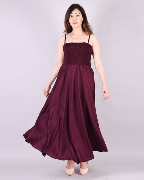 Mozila Women Gown Maroon Dress - Buy Mozila Women Gown Maroon Dress Online  at Best Prices in India | Flipkart.com