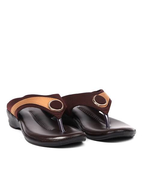 Colourblock T-strap Sandals