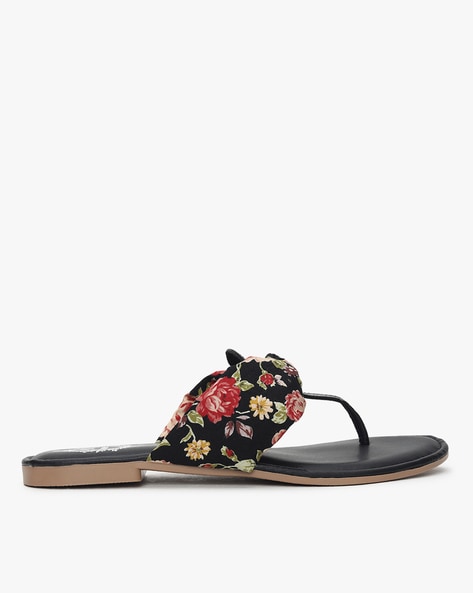 Manolo Blahnik Susa Rainbow Fabric Flat Sandals | Sandals summer, Flower thong  sandals, Sandals