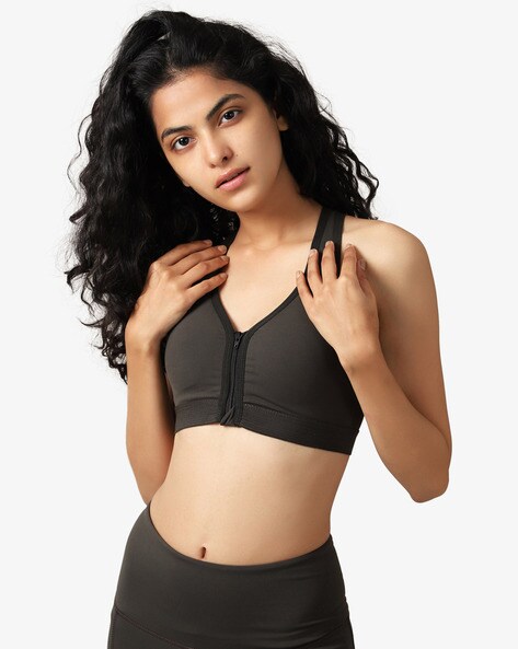 Sports Bra with Zip Closure