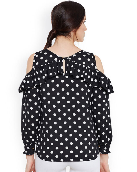 Polka dot best sale cold shoulder top