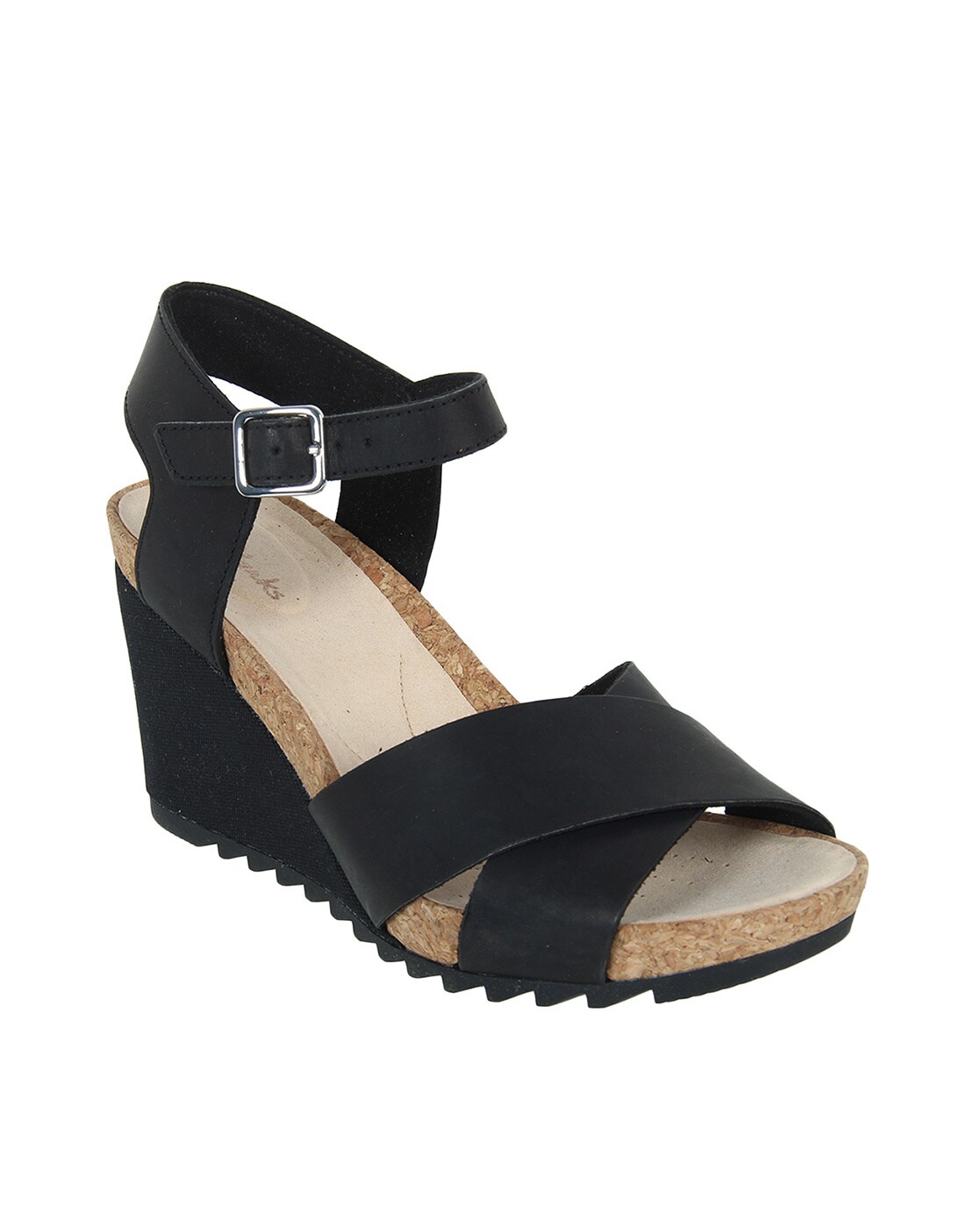 CLARKS Helio Latitude Black Leather Women Black Wedges - Buy Black Leather  Color CLARKS Helio Latitude Black Leather Women Black Wedges Online at Best  Price - Shop Online for Footwears in India |