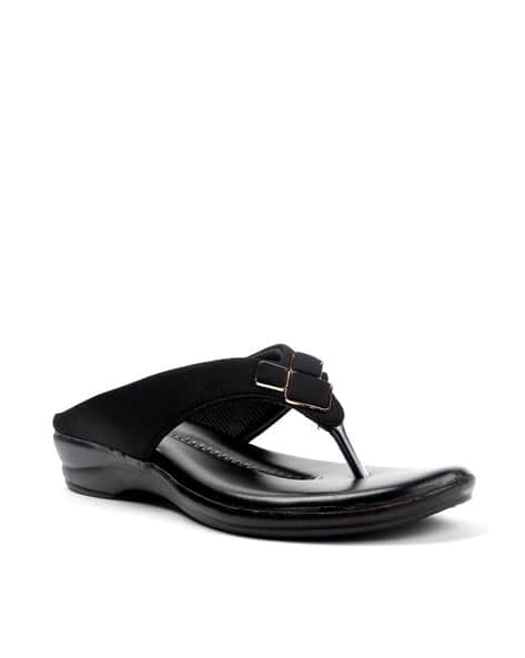 Textured T-strap Sandals