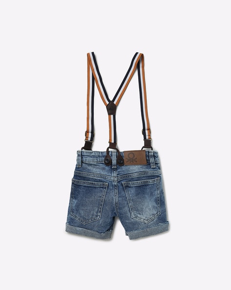 Jean shorts with on sale suspenders