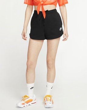 nike women's black and orange shorts