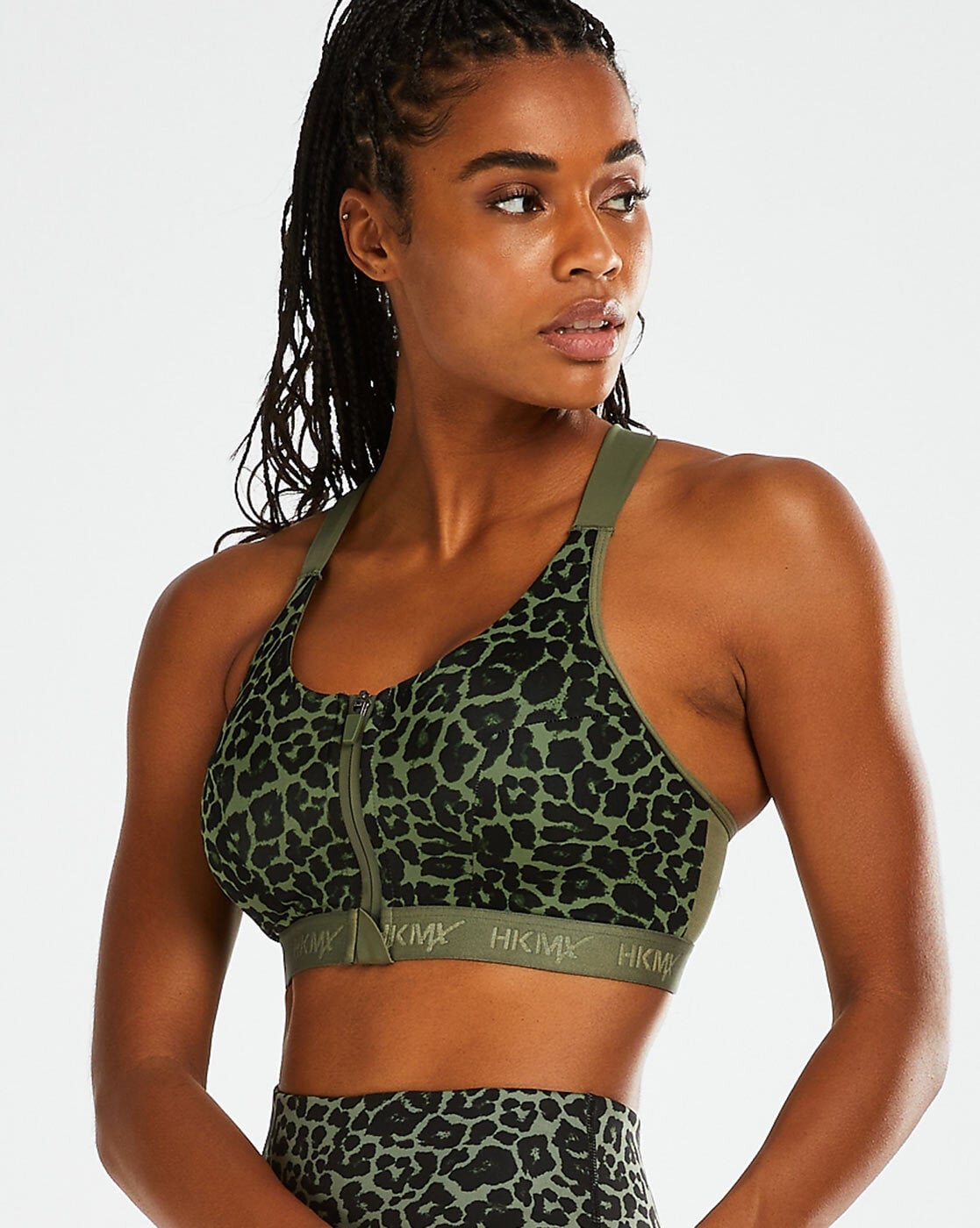 Buy Hunkemoller The Pro Leopard Level 3 Sports Bra, Green Color Women