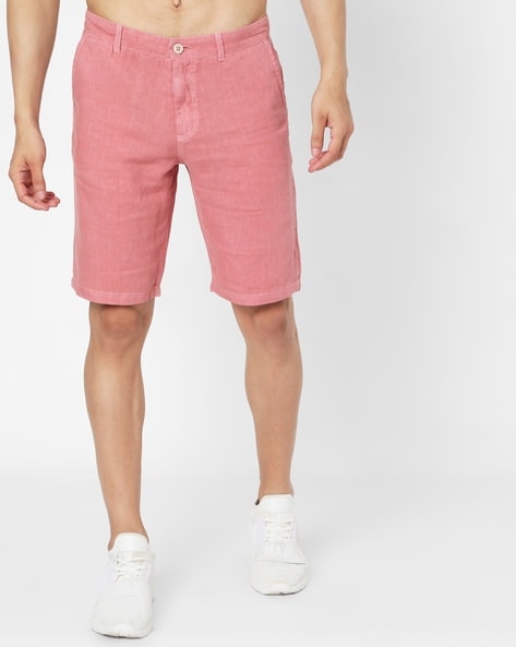 pink jean shorts men