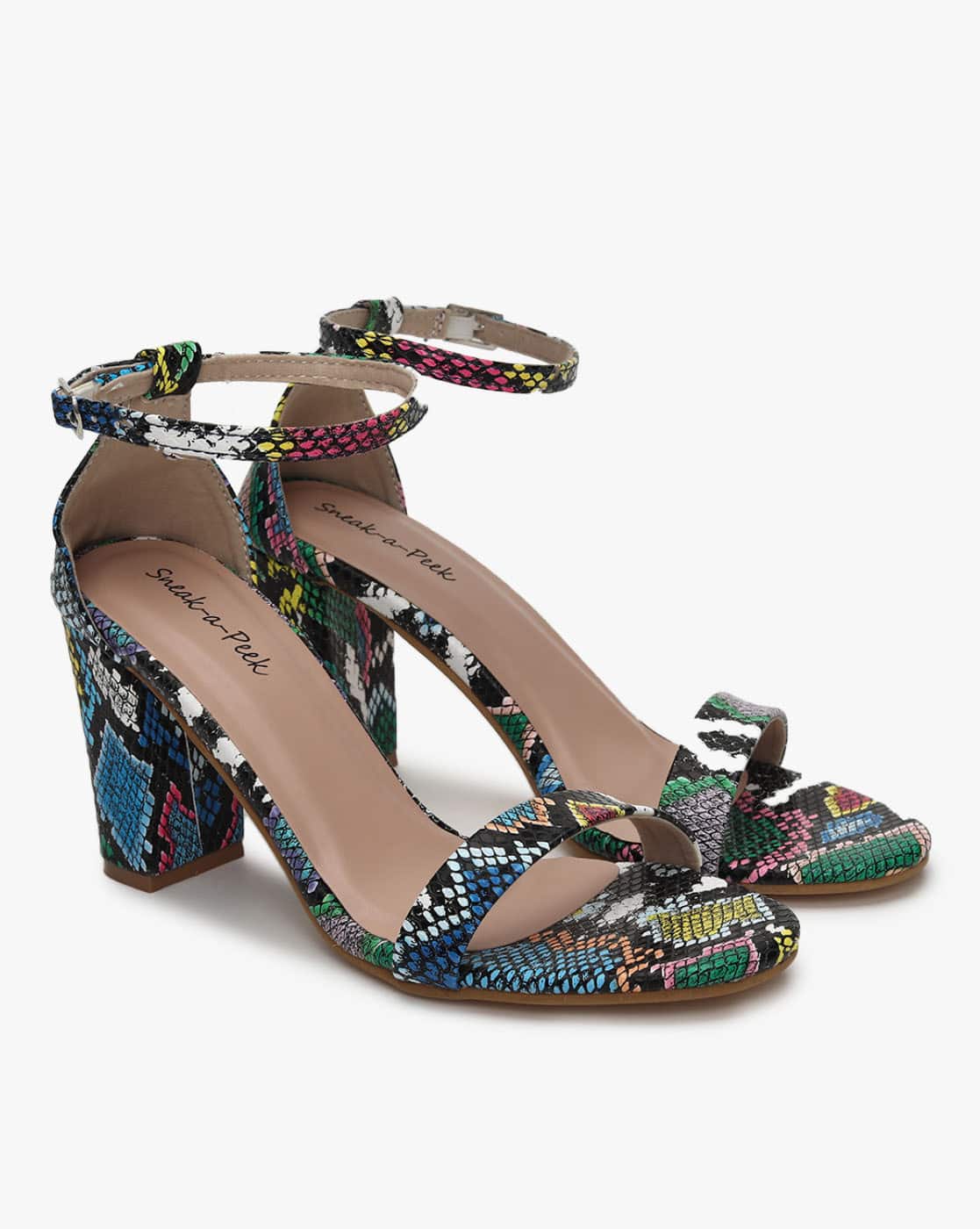 Buy Multicoloured Heeled Sandals for 