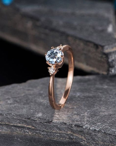 Crystal store solitaire ring