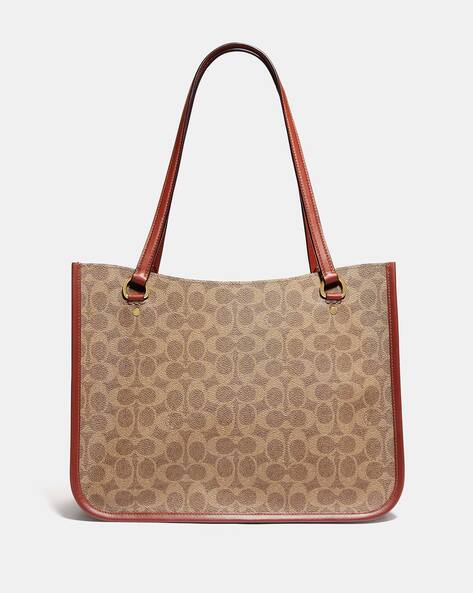 Buy Coach Tyler Carryall Signature Canvas Tote Bag | Brown & Beige Color  Women | AJIO LUXE