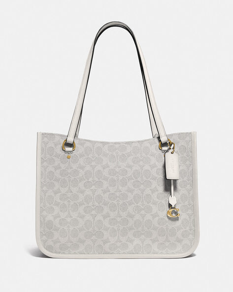 Buy Coach Signature Canvas Tyler Tote Bag | Grey Color Women | AJIO LUXE