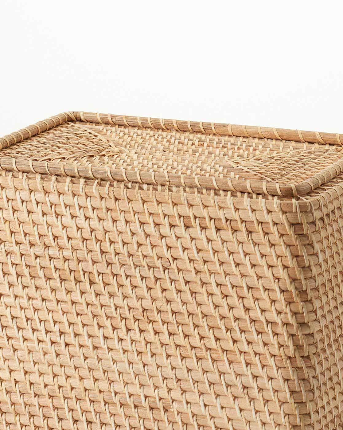 Stackable Rattan basket Rectangular / S W36*D26*H12cm