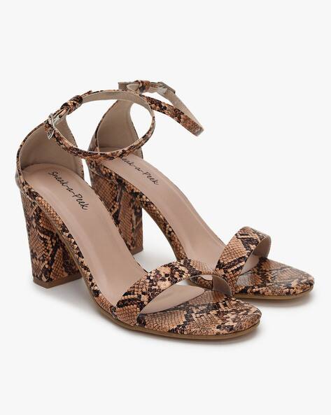 Buy Tan Heeled Sandals for Women by Sneak-a-Peek Online