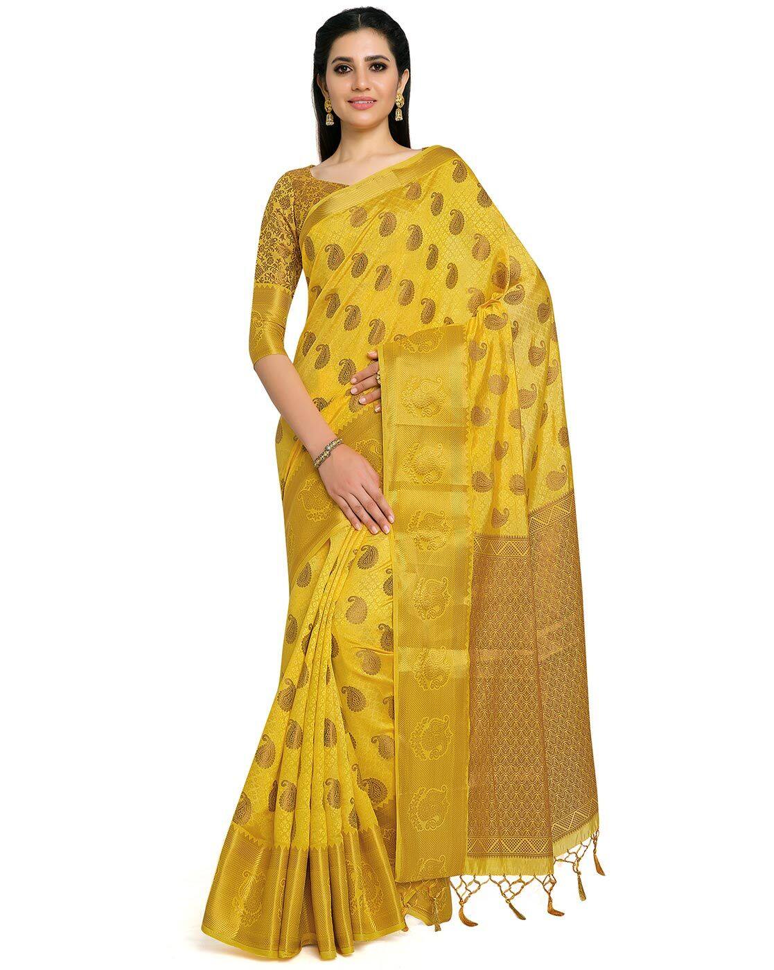 yellow saree style