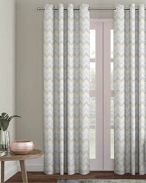 light gray chevron curtains