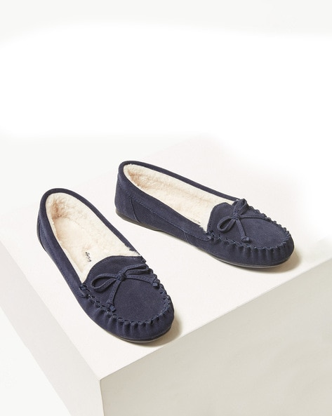 navy leather moccasins womens