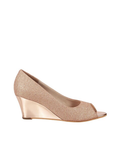 Rose gold hot sale peep toe wedges