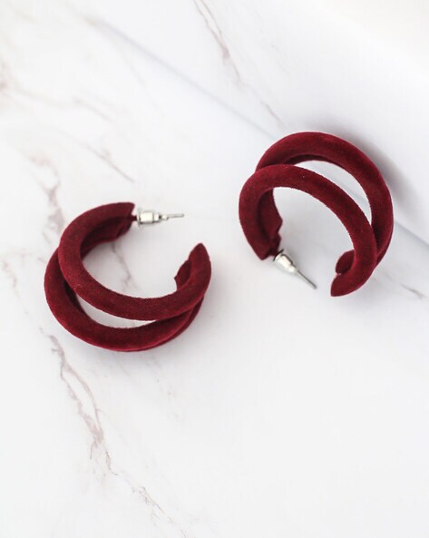 Maroon Gala Hoop Earrings – Myra Bags