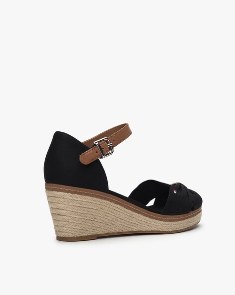 Tommy hilfiger black discount wedges