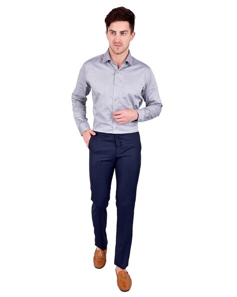 Self-design Slim Fit Pant