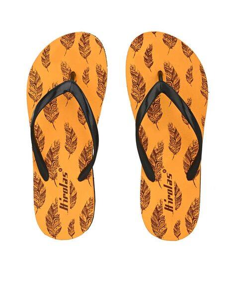 Buy Yellow Flip Flop \u0026 Slippers for Women by HIROLAS Online | Ajio.com