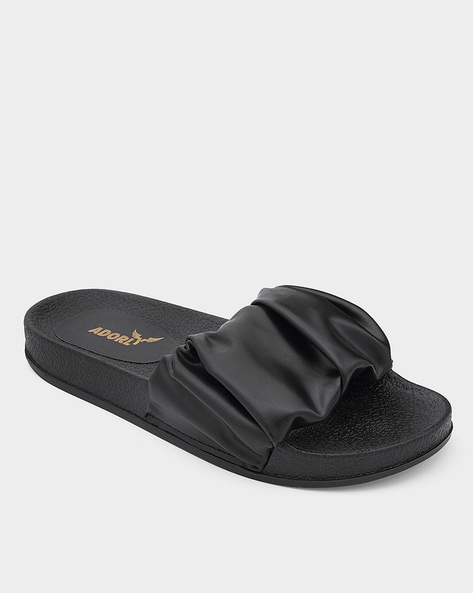 Womens black designer online sliders