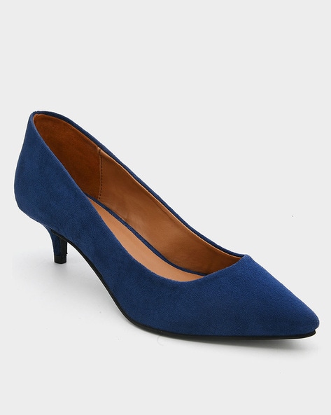 Dark blue kitten on sale heels