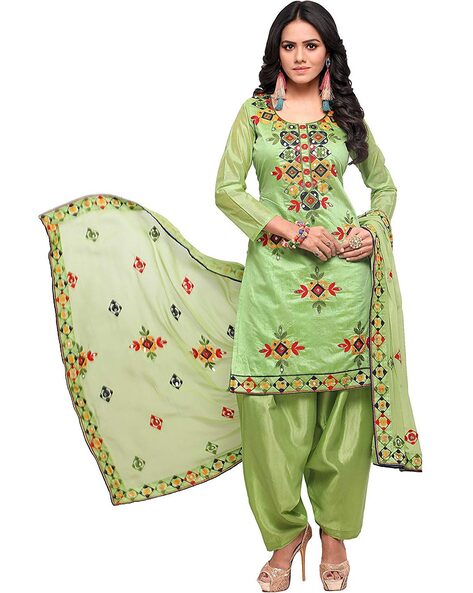 Embellished Unstitched Dress Material Price in India