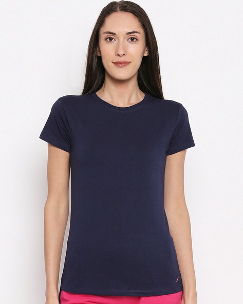 womens navy blue tee shirt