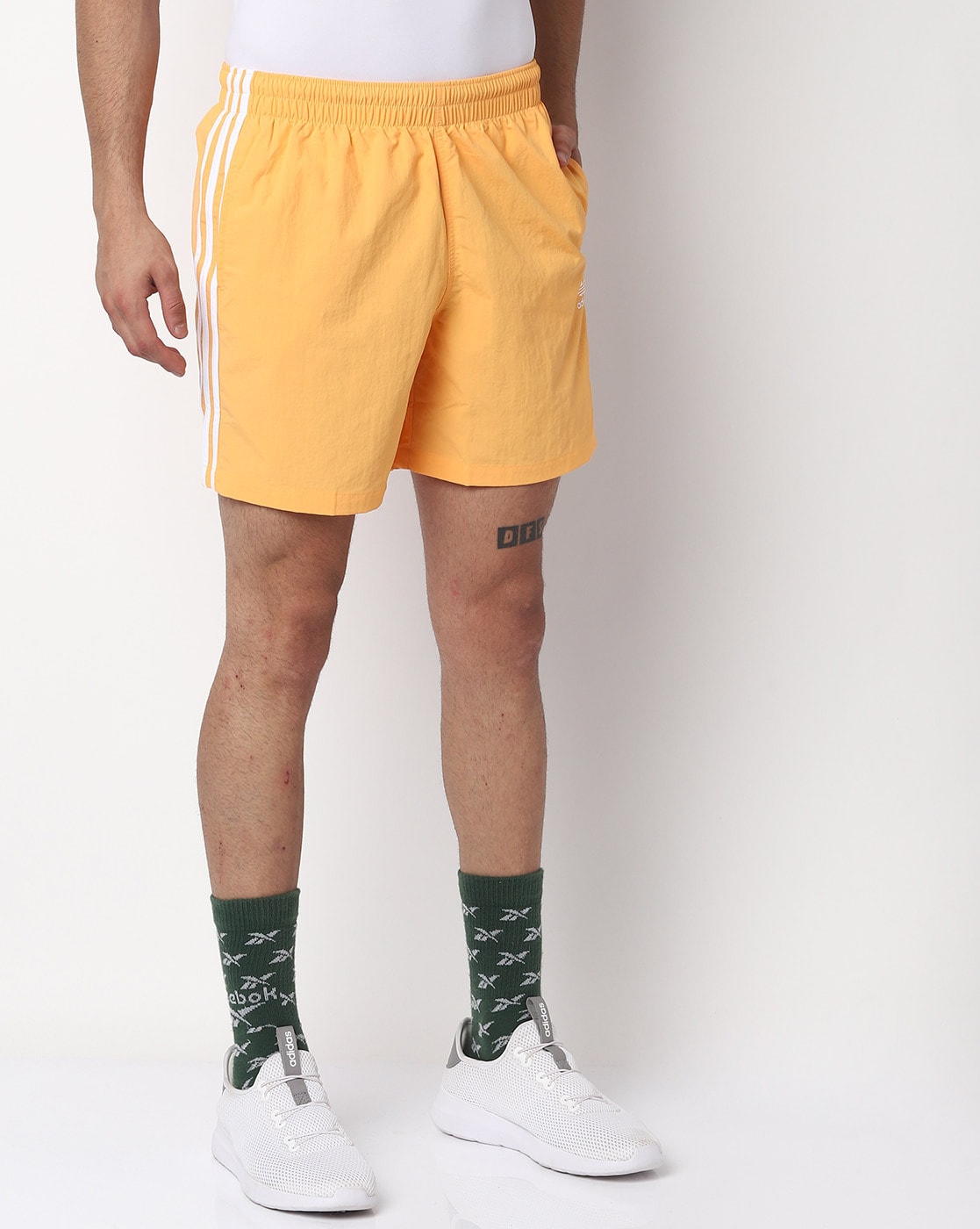 adidas yellow swim shorts