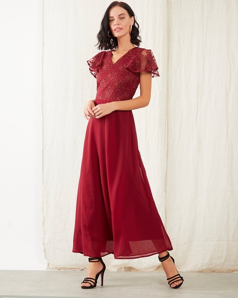 zink london red maxi dress