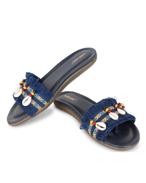 Velvet + Jewels Embellished Flat Sandals
