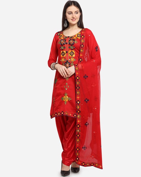 Indian Embroidered Unstitched Dress Material Price in India