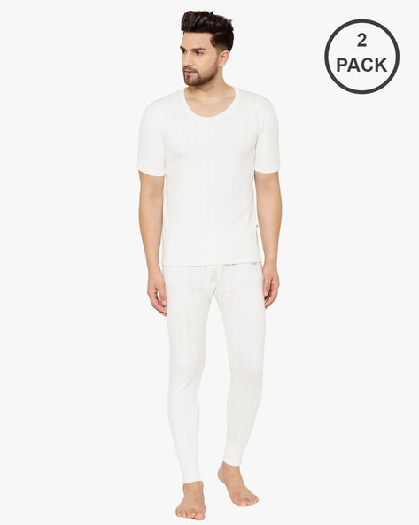 Mens white thermal sales set