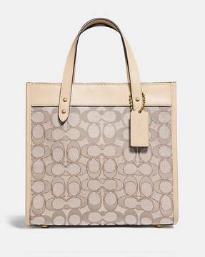 coach women's signature jacquard field tote 30