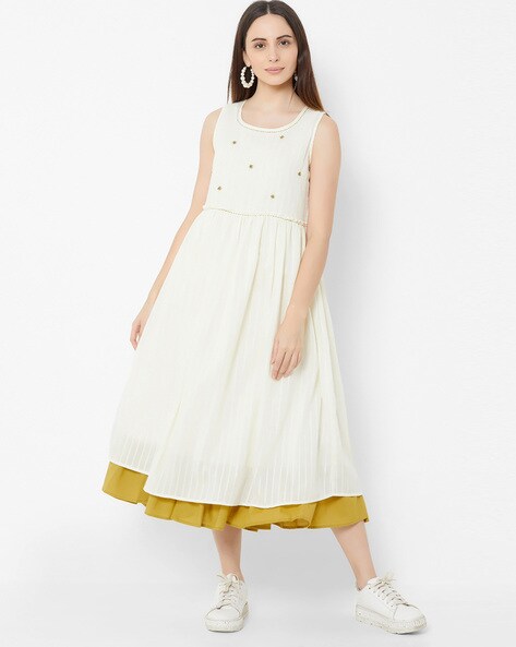 Buy Cream Dresses for Women by ZOLA Online | Ajio.com