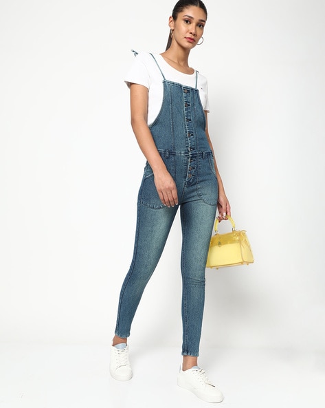 Denim Plain Ladies Blue Dungaree at Rs 400/piece in Mumbai | ID: 16443673088